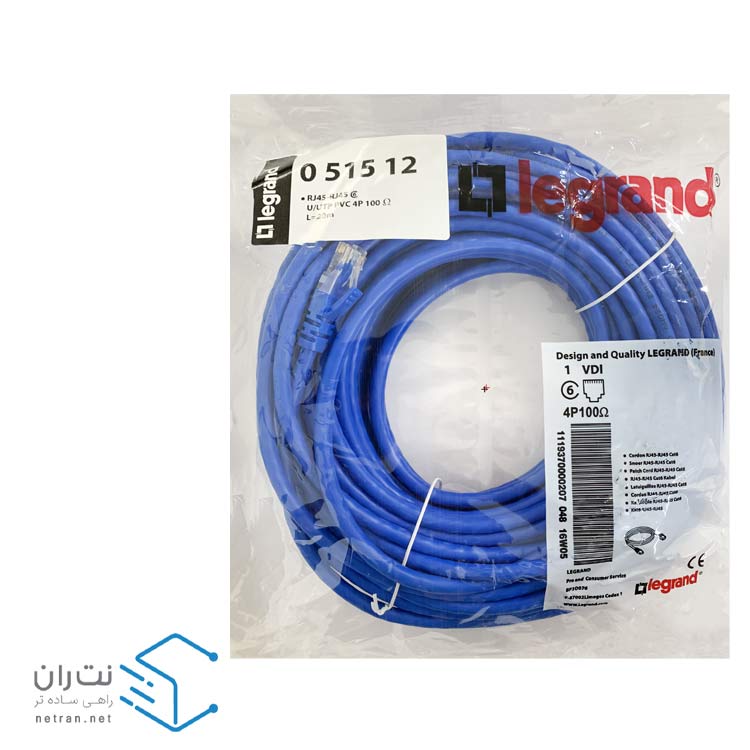 پچ کورد لگراند (کابل لن) Cat6 UTP روکش PVC آبی 20 متری-4